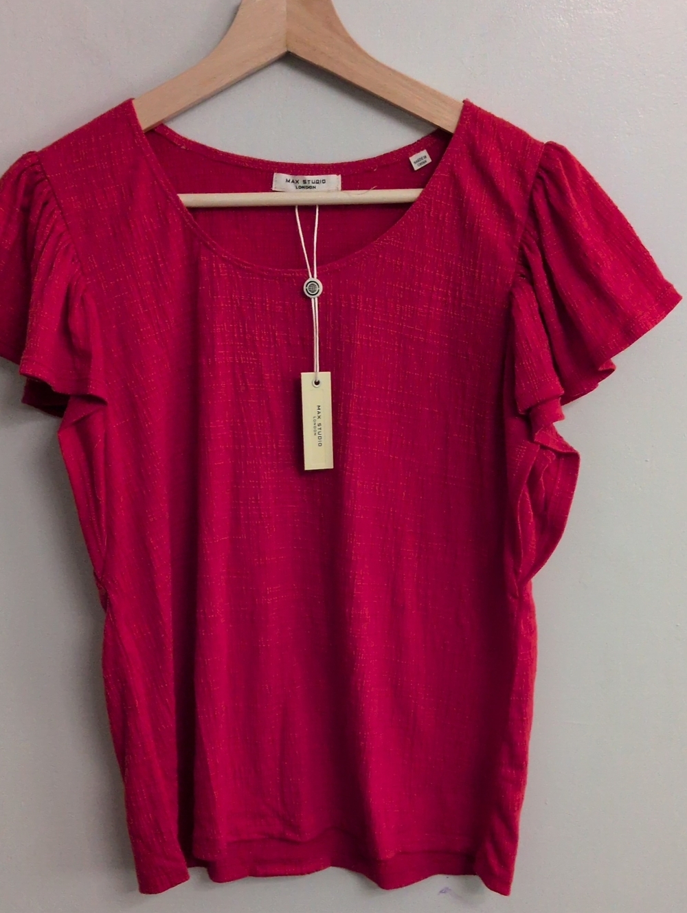 Max Studio London Flutter Sleeve Top